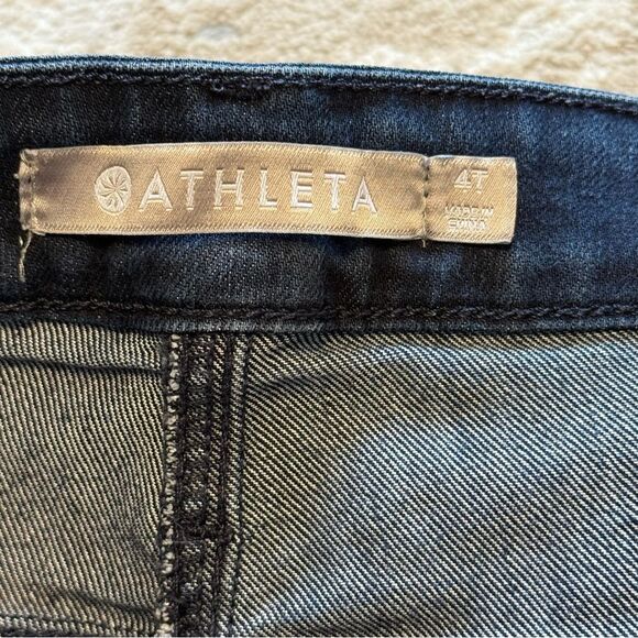 Athleta Sculptek Skinny Jeans Overdye Wash Dark Blue Denim Size 4 T Tall Long - Picture 6 of 9